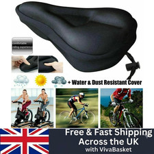 Bicycle Bike Cushioned Soft Padded Seat Cover Cycle Gel Saddle Extra Comfort UK