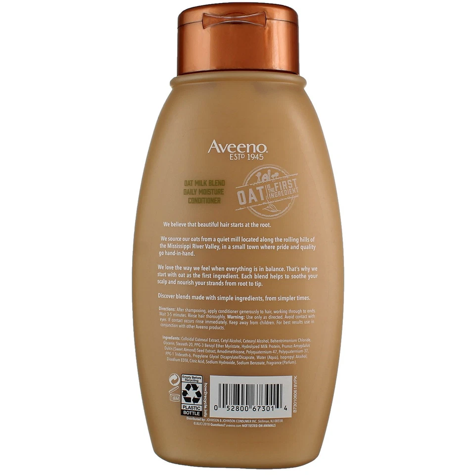 4 Pack Aveeno Oat Milk Blend Daily Moisture Conditioner, 12 fl oz - Image 2 of 2