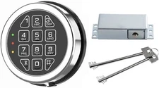 Gun Safe Lock Replacement Solenoid Lock with 2 Override Keys Chrome Digital Keyp