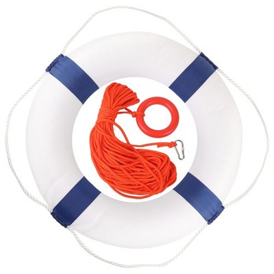 20'' Foam Life Preserver Ring with 98.4ft Rope for Pool & Boat Safety