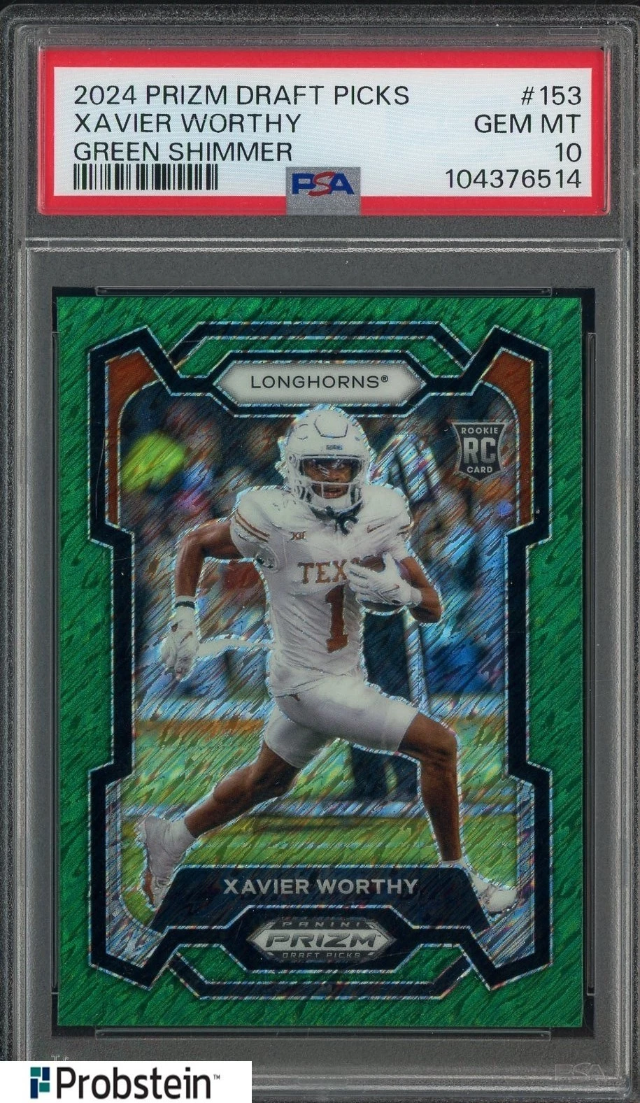Xavier Worthy Panini Prizm Draft Picks #153 Green Shimmer