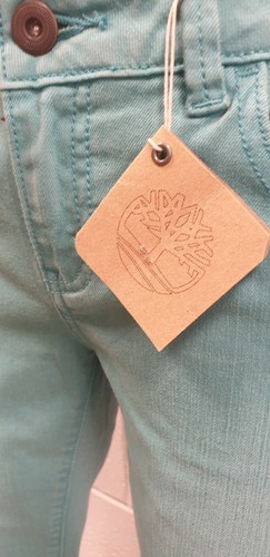 TIMBERLAND PANTALONI DONNA 5 TASCHE VERDE ACQUA VITA BASSA 100% COTONE - Foto 2 di 4