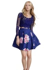 Blue Short Floral Prom Homecoming Dress Two pieces New IN STOCK 2,4,6,8,12