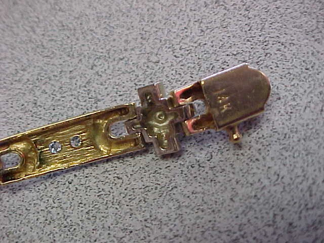 Brazalete de diamantes para caballero de oro blanco y amarillo de 14 k con diamantes de 8-1/4 pulgadas hacer oferta Foto 4 de 4