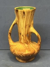 Vintage Terra Cotta Swirl Two Handled Vase  Rocky Mountain Pine Scented Pottery