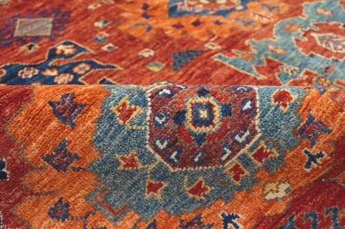 4 x 6 ft Red Traditional Afghan Hand Knotted Wool Oriental Area Rug - Picture 9 of 15