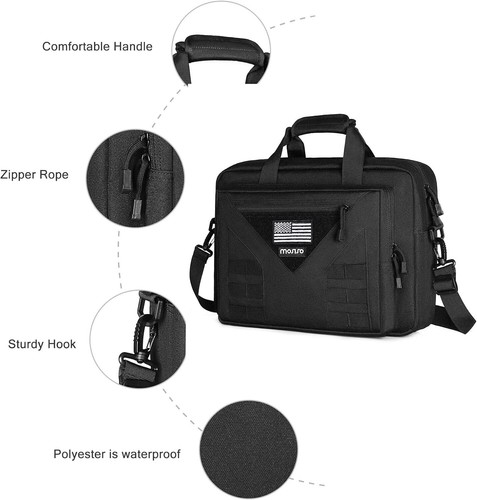 15-16 inch Tactical Laptop Messenger Shoulder Bag Notebook Carrying Sleeve Case - Picture 9 of 21