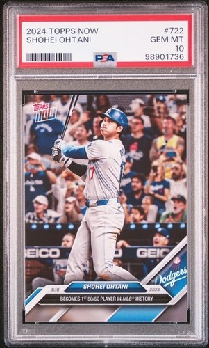 PSA 10 Shohei Ohtani 2024 MLB Topps Now Card # 722 (FIRST 50/50 PLAYER EVER) - Picture 2 of 3