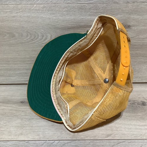 Allis Chalmers Trucker Hat Mens Orange Full Mesh Vtg Patch Logo Snap Tractor Cap - Picture 10 of 11