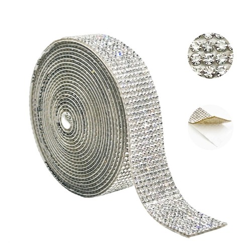 Rhinestones Ribbons 5Yard Adhesive Rhinestones Ribbon Sparkling Rhinestones Tape - Picture 10 of 25