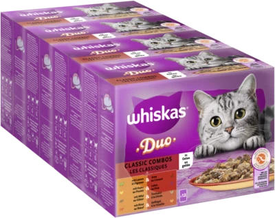 48x85g Whiskas Katzenfutter Nassfutter Multipack DUO Classic Combos in Gelee