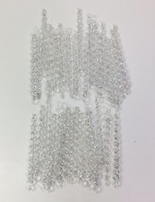 37 Pc Twisted Christmas Icicle Ornaments Clear Glitter Hook 4  
