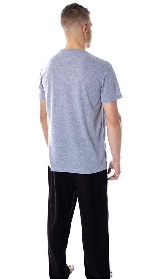 MARVEL DEADPOOL PIJAMA Conjunto Camiseta PANTALONES DE SALÓN HOMBRE TALLA XXXL 3XL Negro 2 Piezas Foto 3 de 4