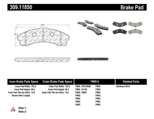 Stoptech 309.1185 for Performance 06-13 Chevy Corvette Z06 Front Brake Pads - Picture 8 of 12