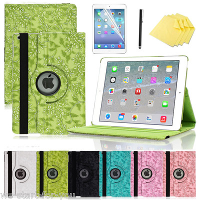 360° Apple iPad 2018/Air/Pro Schutz Hülle Smart Cover Case Etui BLUMEN-6F