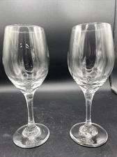 Set Of 2-Libbey Glass Co Clear Cup 8” Solid Water Stemware Classic Wine Goblet