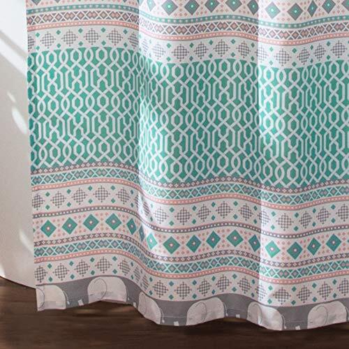 Elephant Stripe Shower Curtain - Fabric Geometric Animal Print Design, 72” x - Bild 4 von 6