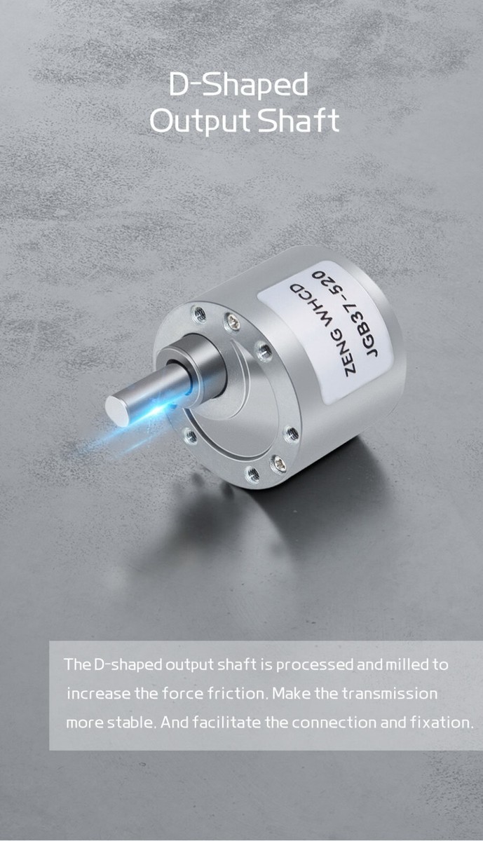 JGB37-520 DC Transmissiemotor – 12V, Lage Snelheid 7-960 RPM, Hoog Koppel Metalen Versnellingsbak