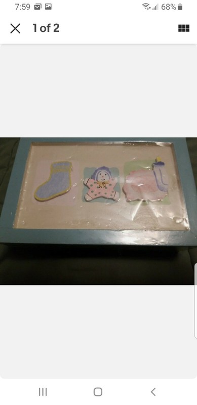 Wooden Baby Keepsakes Box New In Plastic 