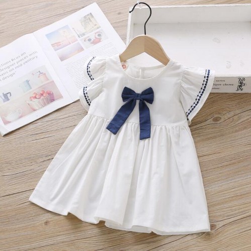 New Fashion Baby Kids Summer Solid Dress Girls strap suspender A linen Dresses - Picture 2 of 20