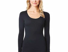 NEW 32° DEGREES HEAT 2 PC SET WOMENS SMALL SCOOP NECK TOP BASE LAYER PANT BLACK