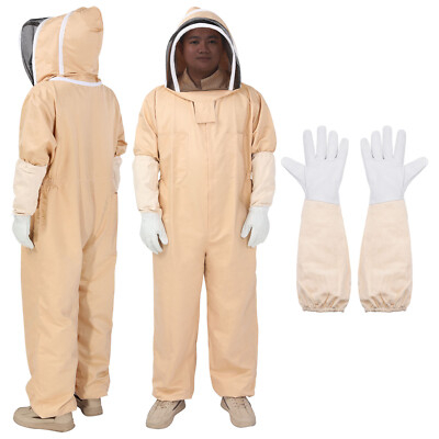 #ad Bee Suit for Men Women L XL XXL Beekeeping Suit with Glove and Veil Hood $46.64