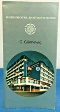 Vintage Hotel Rheinhotel Konigswinter Germany Brochure Interior Exterior Images