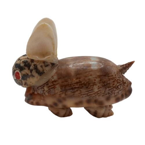Seashell Bunny Rabbit Figurine Sea Shell Collectible Folk Art Vintage - Picture 1 of 8