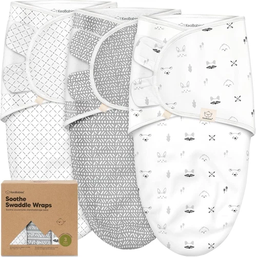 3-Pack Organic Baby Swaddle Sleep Sacks - Newborn Swaddle Sack - 0-3 Months