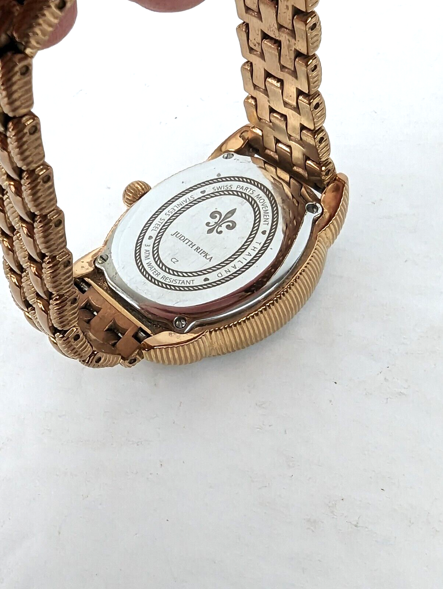 Judith Ripka Madison Diamonique Rose Gold Tone Watch Lovely 