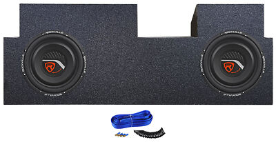 Dual 10'' Rockville Subwoofers+Sub Box Enclosure Fits 2019- 2023 Jeep Gladiator