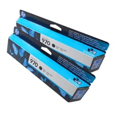 2PK Genuine HP 970 Black Ink X476dn X576dw X451dn X551dw X451dw X476dw