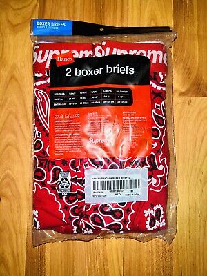 Supreme Hanes Bandana Boxer Briefs Red Medium 2 Pair Supreme Hanes Bandana Boxer Briefs Red Medium 2 Pair