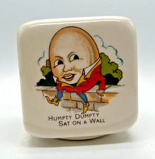 Vintage (ca. 1940) Ware ceramic nursery rhyme cube Great Britain Humpty Dumpty