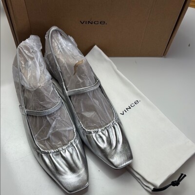 Vince Venice Metallic Leather Slingback Flat sz 9 nib