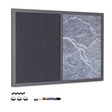 Lavagna magnetica combinata ardesia e tessuto effetto marmo lavagnetta 60x40cm