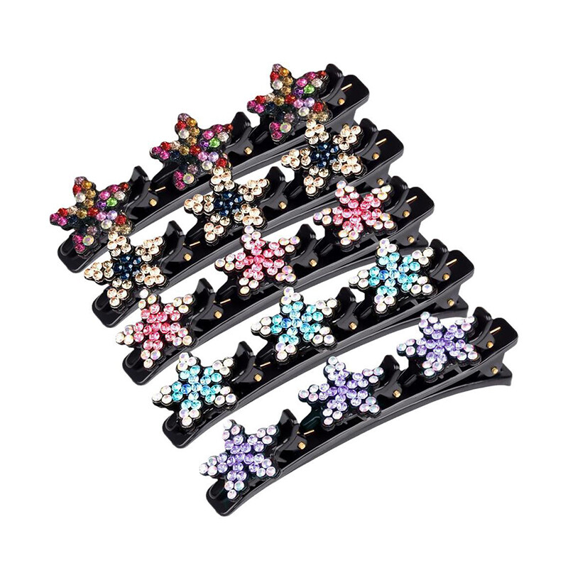 YISSION Blumen-Haarspangen Set – 20 Stück, Rosa Mit Strass, Für Hochzeit, Braut & Alltag, Aus Harz & Metall