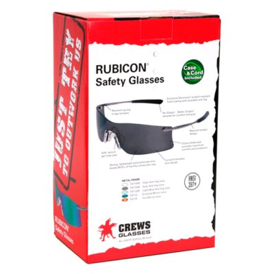 MCR Crews Rubicon Metal Frame Rubber Nosepiece Z87+ Safety Glasses