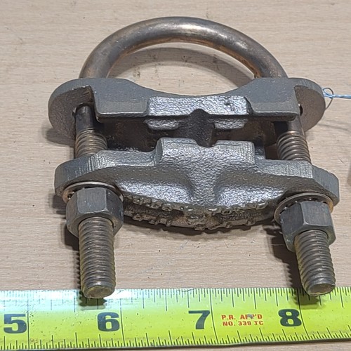 NEW BURNDY GAR174C CLAMP 1-1/2" IPS PIPE TO 4 STR GROUND CONNECTOR - Picture 2 of 7