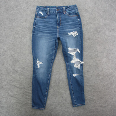 American Eagle Jeans Women's 4 Blue Light Wash Curvy Hi-Rise Jegging Jeans