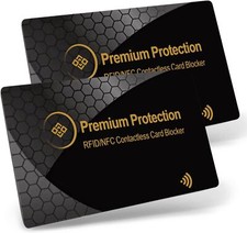 RFID/NFC Anti-Theft Blocking Fraud Protective Cards Pack of 2 Wallet Protector