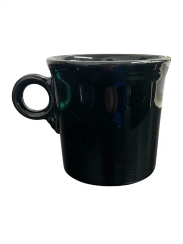 Fiesta - Black Ring Handle Mug Homer Laughlin Ceramic Coffee Cup