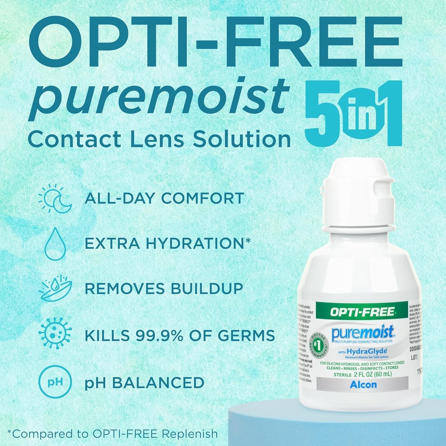 Opti-Free Puremoist Multi-Purpose Disinfecting Solution with Lens Case, (Packagi