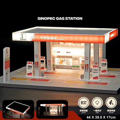 1/64 Diorama City Gas Station Car Garage Model LED Lighting Scene Display Model - Picture 16 of 24