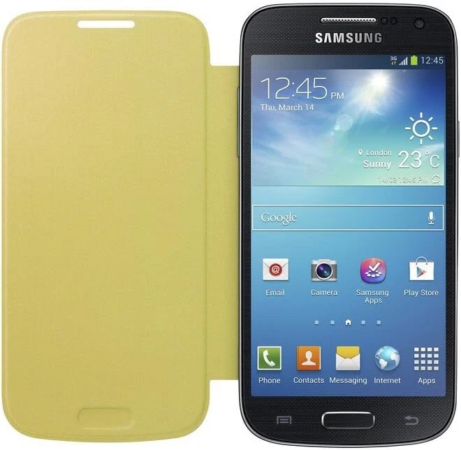 Funda Abatible Original Samsung para Samsung Galaxy S4 Mini Amarilla Foto 2 de 4
