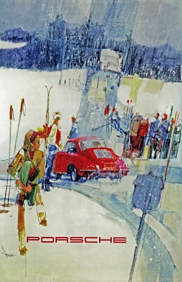 356 T-6 in the Snow in German alps SKI RESORT POSTER