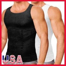 Mens Slimming Vest Gynecomastia Compress Tanks Top Body Shaper Hide Chest Moobs