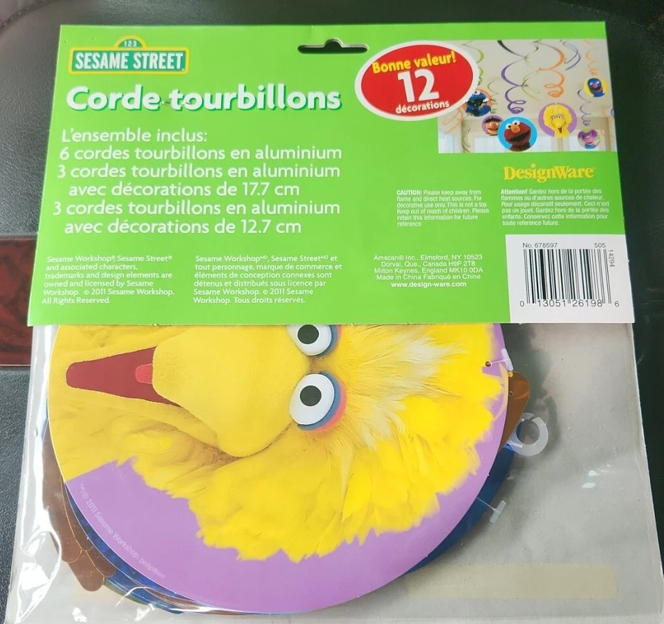 Decoraciones Remolino Calle Sésamo SELLADAS NUEVAS Fiesta de Cumpleaños 12 Decoraciones Elmo Foto 2 de 4