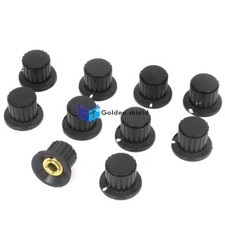 10Pcs Replacement 6mm Dia Audio Volume Control Potentiometer Knobs 0.75"x 1"  Kd