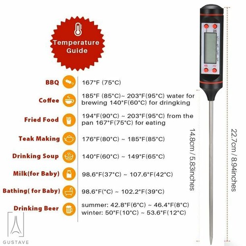 2 STCK. Digital Grill Küche Fleisch Thermometer Sonde BBQ Ofen Essen Kochen - Bild 2 von 9